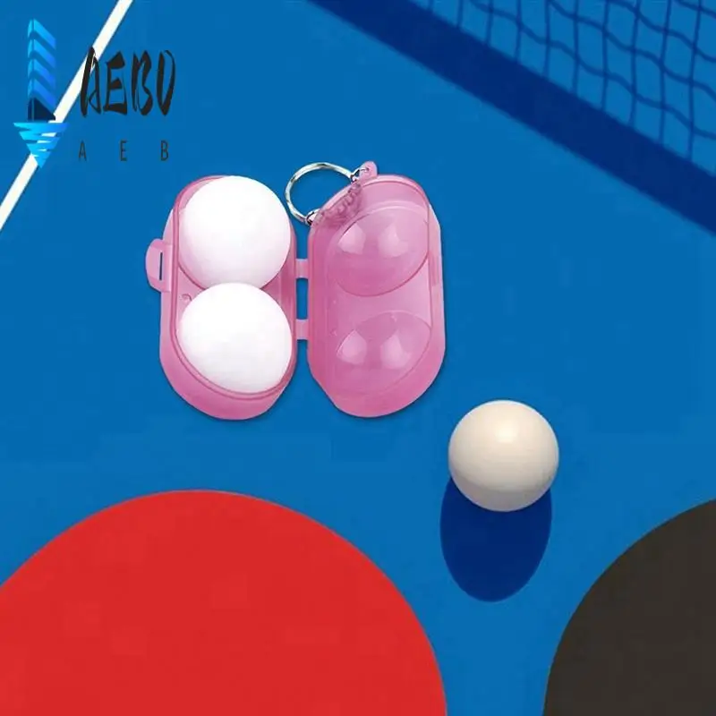 

AEB0-Table Tennis Container 2 Balls Ping-Pong Storage With Keychain Ping-Pong Container For Adults Table Tennis Enthusiast