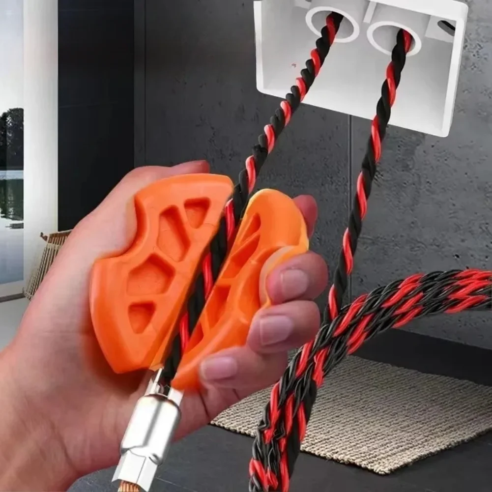 3-6mm Threading Device Cable Puller for Electricians Non-Slip Ergonomic Design Polyoxymethylene Body with Steel Spring Core