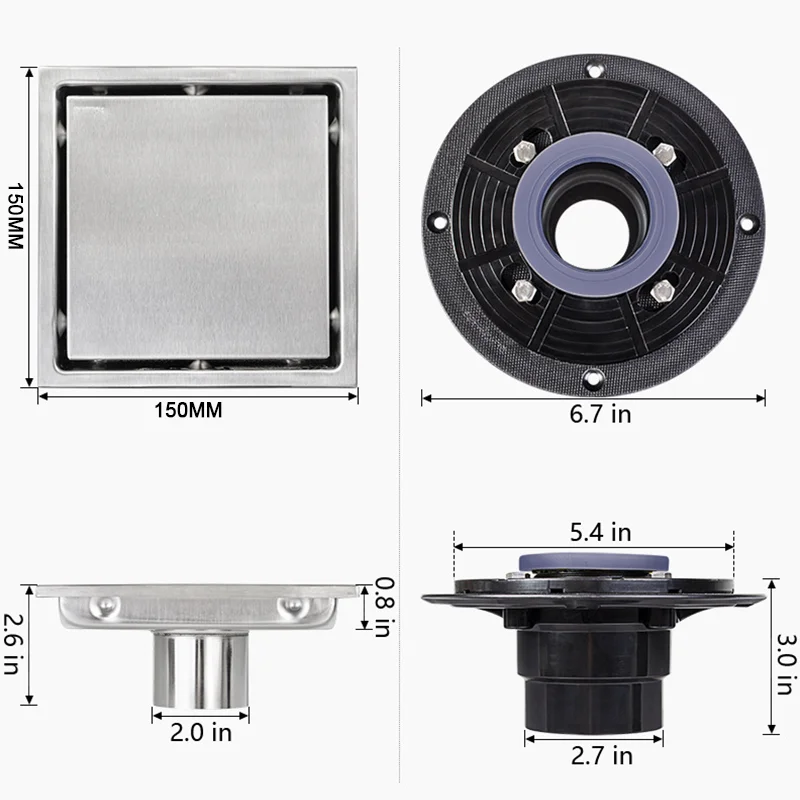 Dezodorant odpływ podłogowy ze stali nierdzewnej kwadratowy niewidoczny drenaż odpływ podłogowy akcesoria łazienkowe filtra wody