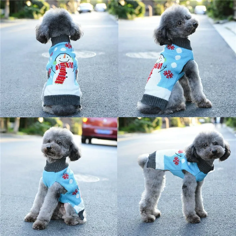 Hundepullover Weihnachten Winter Warme Hundekleidung Weihnachtsoutfit für Hunde Welpenmantel Hundekostüm Chihuahua Gestreifter Hundestrickpullover – Detail 12