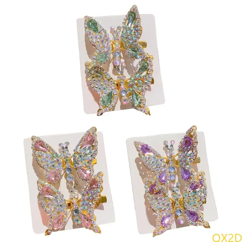 

QX2D 2xMoving Hair Clip Girl Princess Bowknot Hair Barrette Birthday Hair Accessory