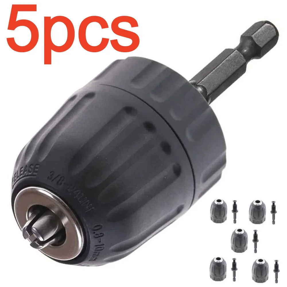 1/2/5pcs Keyless Drill Chuck Converter, 3/8 