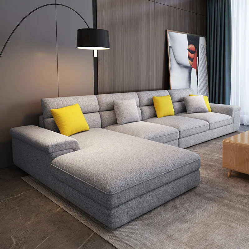 Nordisches Stoffsofa, kleine Wohnung, Wohnzimmermöbelkombination