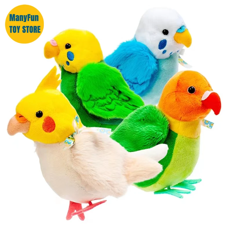 Budgerigar Cockatiel Parrot High Fidelity Anime Cute Plushie Budgie Bird peluche animali realistici simulazione bambola di pezza Kid