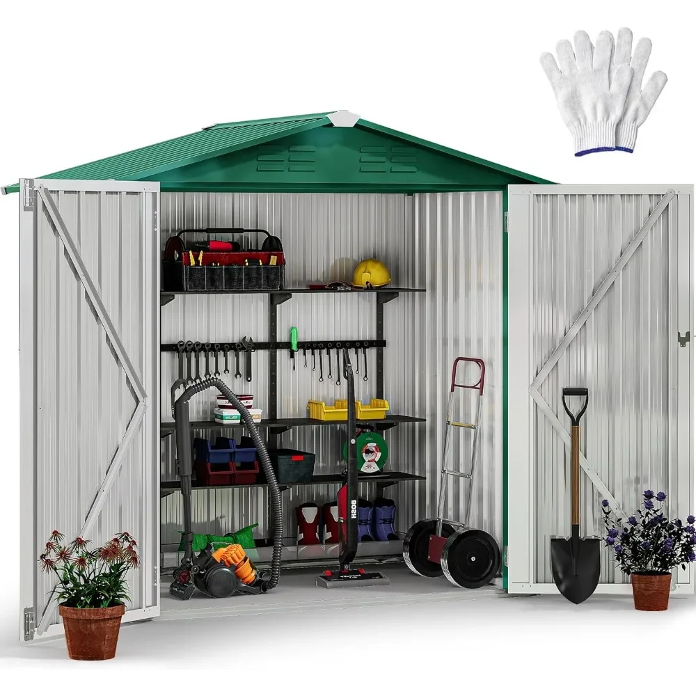 Tools Large Heavy Duty Tool Sheds With Lockable Doors & Air Vent for Backyard Patio Lawn to Store Bikes Outdoor Garden Shed Home