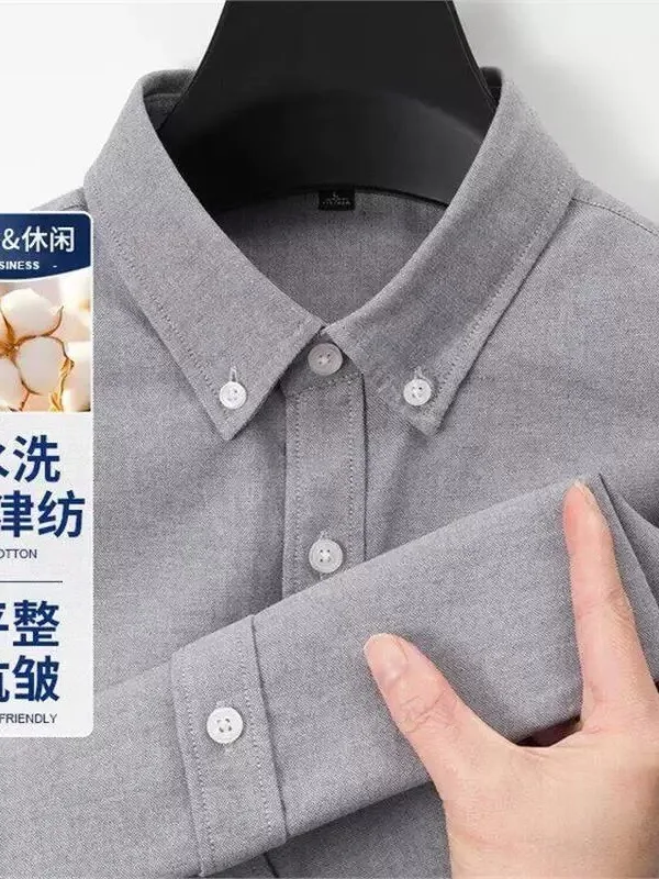 Long Sleeve Work Shirt Men's Spring Autumn New Business Wear Resistant Stain And Wearable Workwear Large Size Shirt Jacket Tr...
