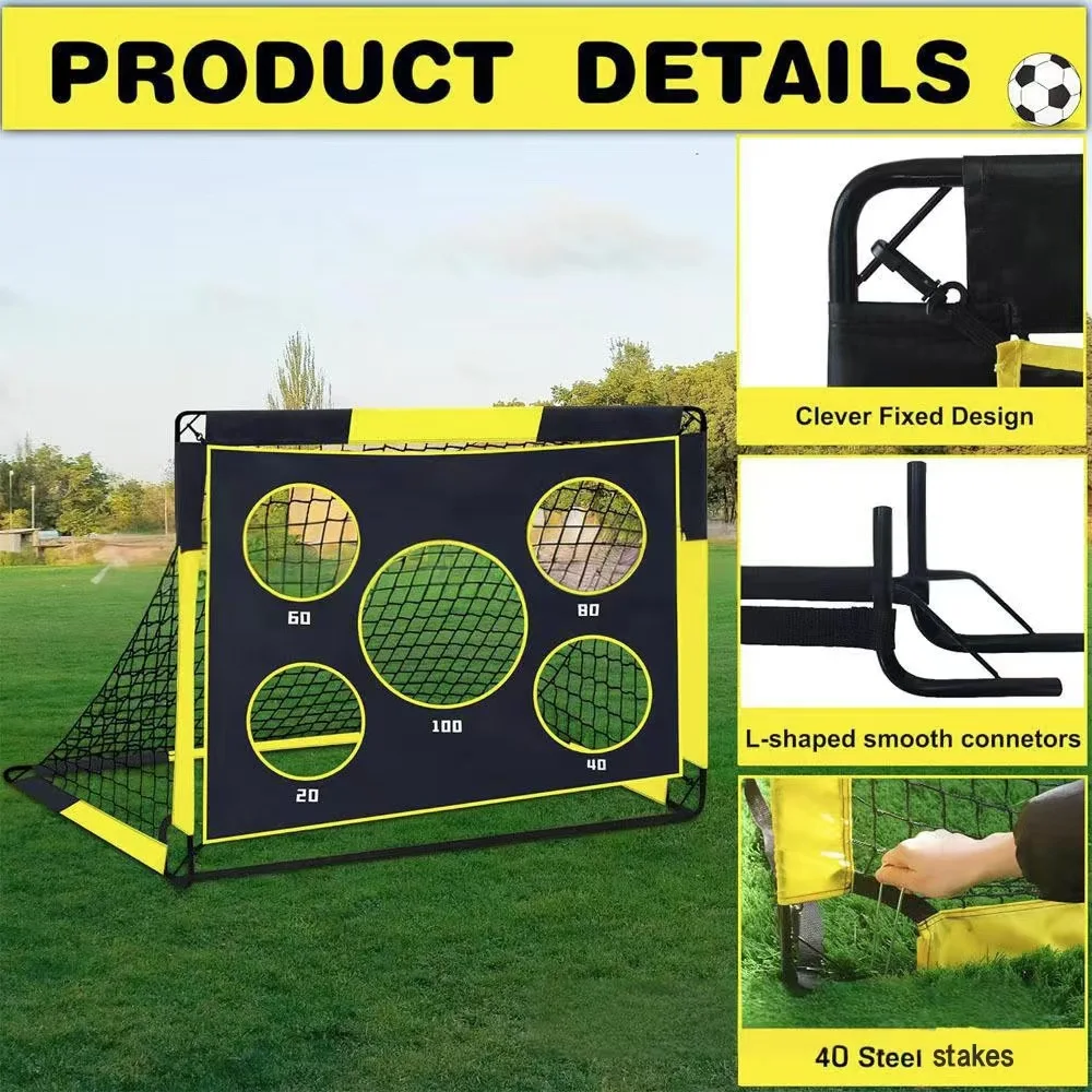 Хит продаж, складные футбольные ворота 2-в-1, портативное оборудование для тренировок в помещении и на открытом воздухе, трансграничные популярные модели