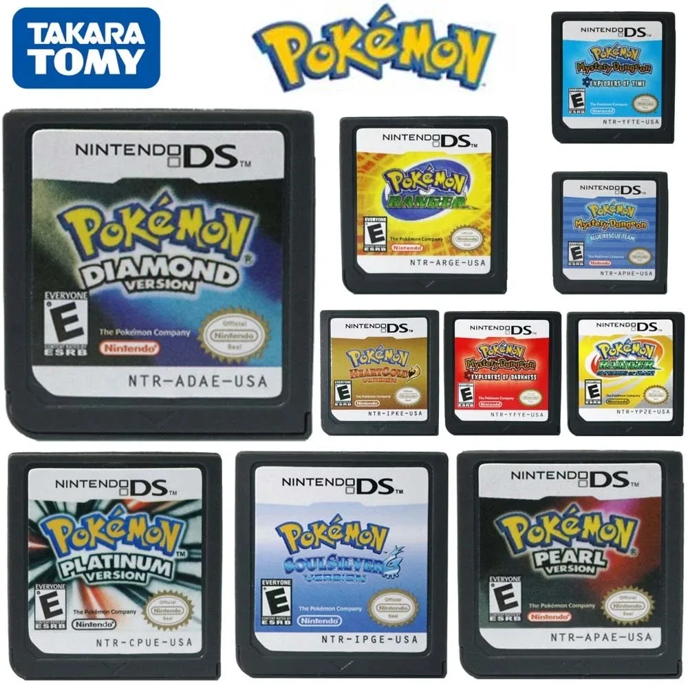 Pokemon Series DS Game Cartridge Video Game Console Card Platinum Pearl Diamond HeartGold SoulSilver for NDS 3DS