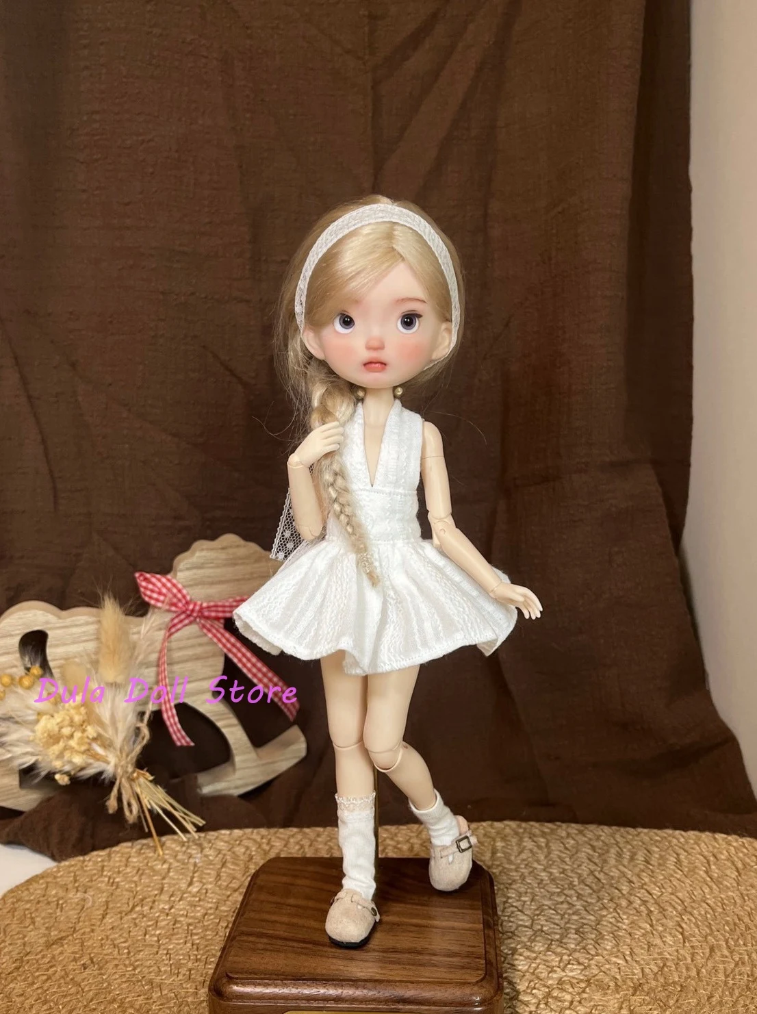

Dula Doll Clothes Dress White sleeveless dress for Blythe ob24 ob22 Azone Licca ICY JerryB 1/6 Bjd Doll