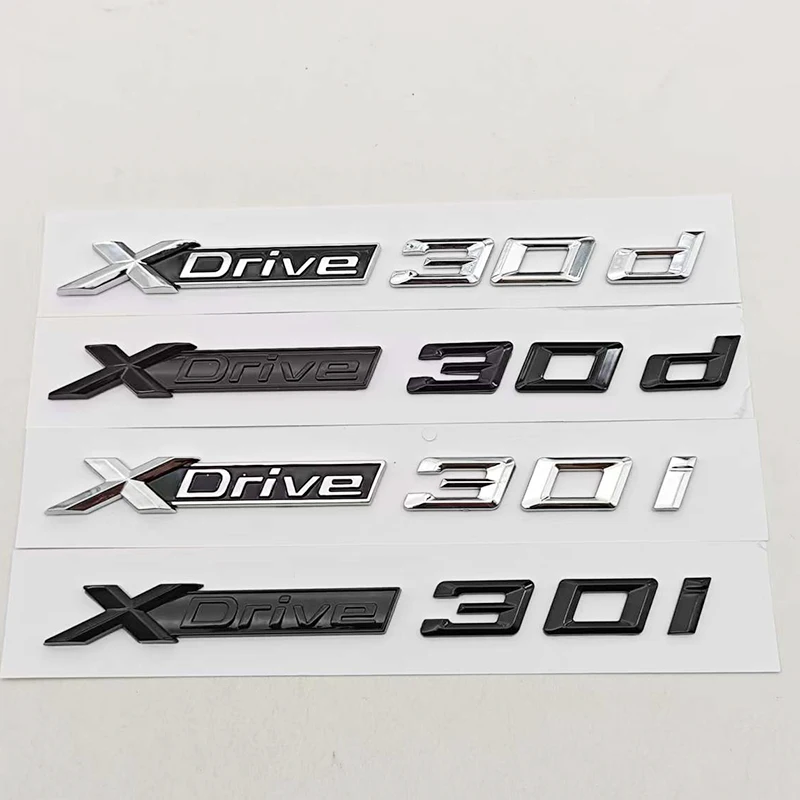 

xDrive 30d 30i Letter Emblem for BMW X3 X4 X5 X6 X7 G01 G02 G05 G06 Trunk Badge Nameplate Logo Sticker Chrome Black Accessories