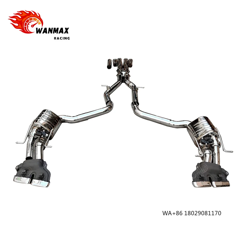 Stainless Steel Catback Exhaust for  S550 W222 4.7L V8, No Tailpipes Increases Power, Fast Shipping