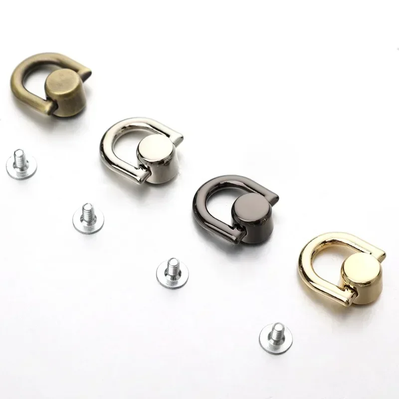 5pcs D-รูปแหวนกระเป๋าหัวเข็มขัดด้านข้าง Retro โลหะคู่ D BUCKLE กระเป๋าถือ CHAIN Handles Connector สายคล้องกระเป๋าอุปกรณ์ฮาร์ดแวร์