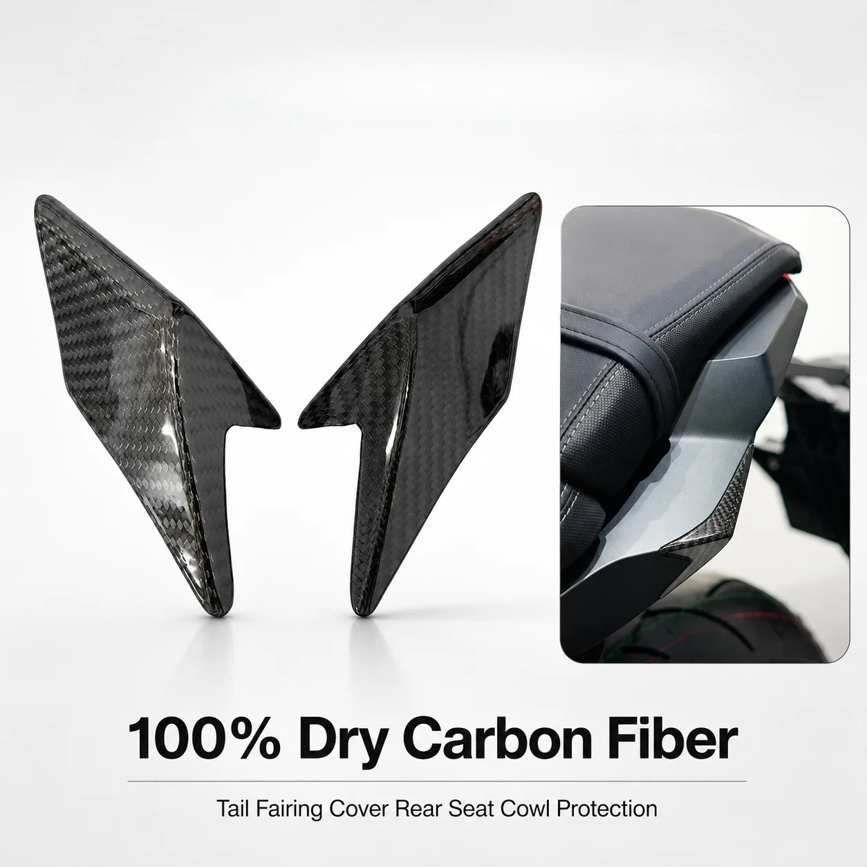 100% Dry Carbon Fiber Motorcycle Tail Fairing Cover Rear Seat Cowl Protection Accessories For Honda CB650R 2018-2021 2022 2023