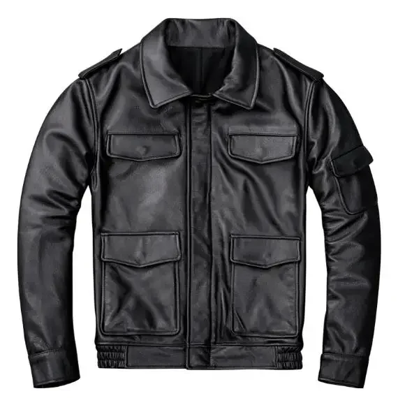 

LNY Shop Top,2024 sales casual leather jacket.pockets man genuine leather coat.winter quality cowhide jackets.thick