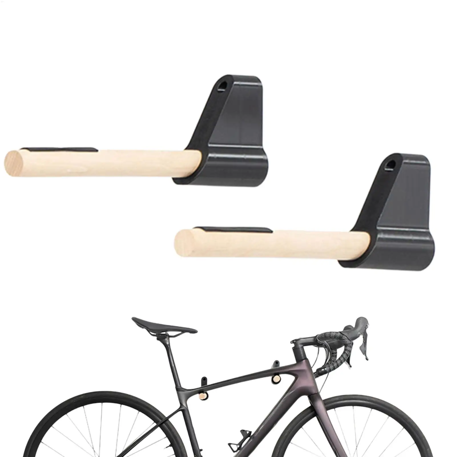 Bicycle Wall Mount Holder Wooden Bicycle Hanging Bracket heavy duty Bicycle Parking Display Rack For Workshop Home Apartment
