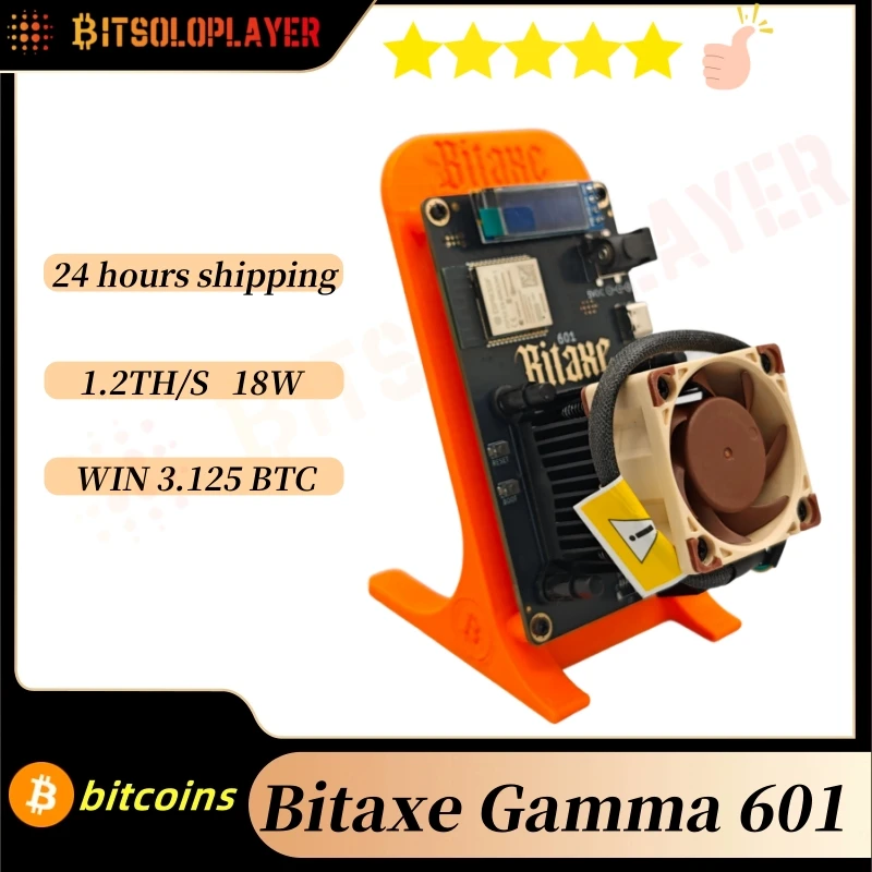 Bitaxe Gamma 601 1.2TH/s 18W 100% Noiseless Sha256 Solo Mining Open Source Bitcoin ASIC Miner with NF-A4X20 PWM Fan