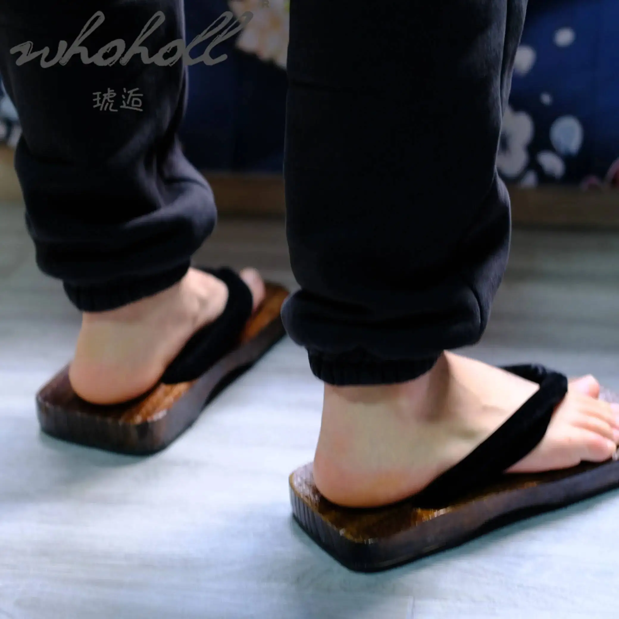 Man Flat Wooden Slippers Japanese Geta Flip Flops Anime Demon Slayer Wood Thick Sole Coplay Shoes Slippers Clogs Sandals