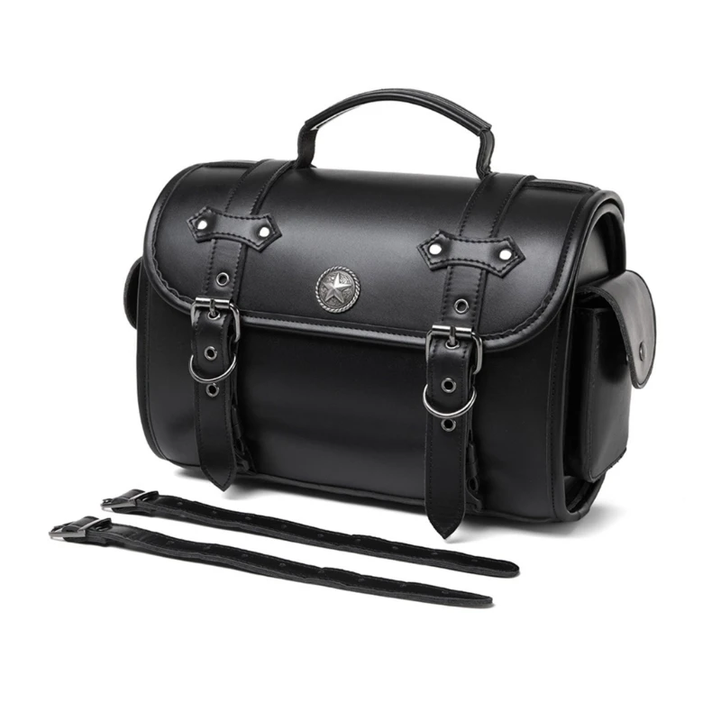 

652F Leather Motorcycle Riding Bag with Adjustable Straps for Camping&Travel Outdoor