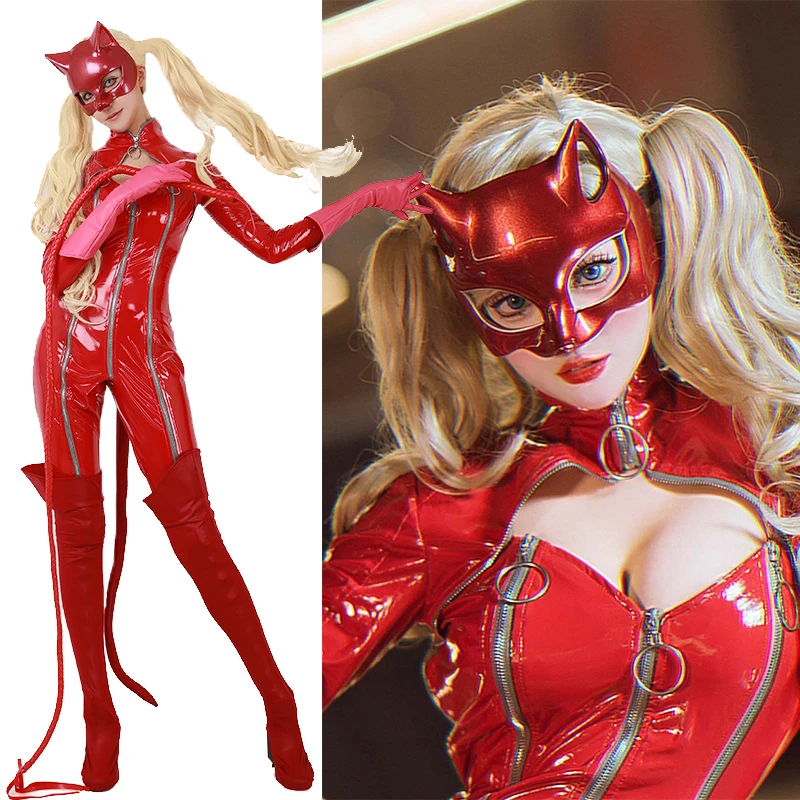 Anime Persona 5 Ann Takamaki Cosplay Mask FRP Mask Costume Props Terror Halloween Party Cosplay costume Mask Prop One Size