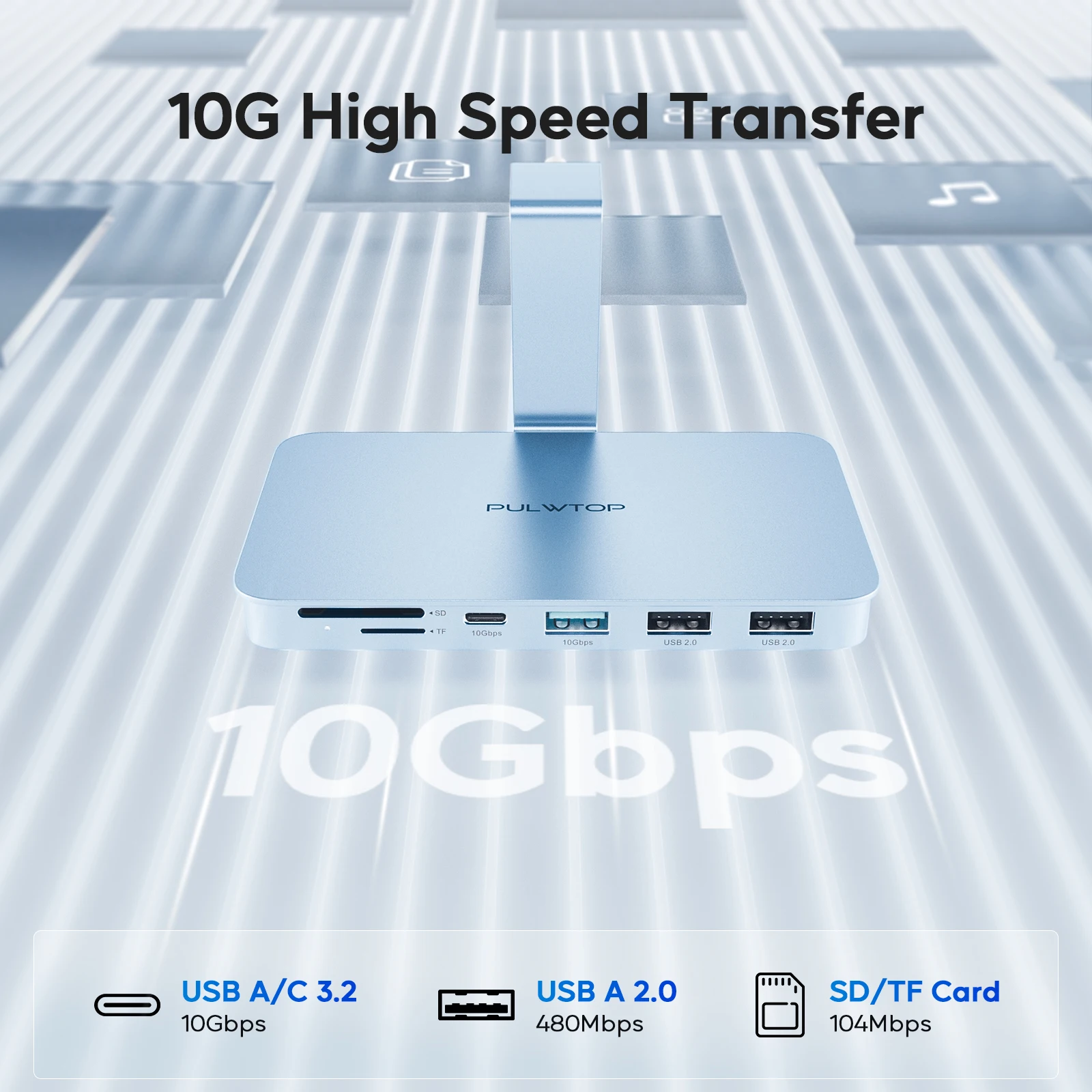 Imagem -05 - Pulwtop-usb c Hub para Imac m1 m3 Imac Acessório Usb a c 10gbps sd tf para Imac 24 2023