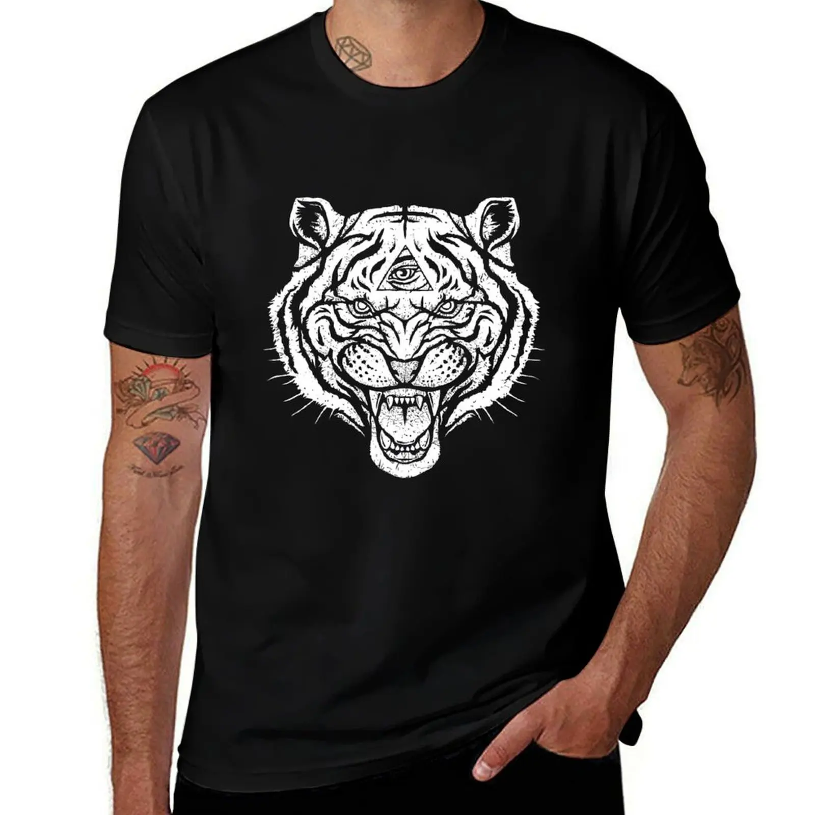 three eyed tiger T-Shirt Industrial Work Tee Shirt