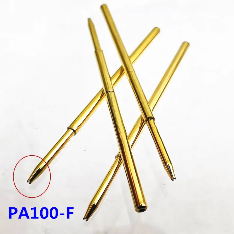 100PCS/Pack Gold-plated PA100-F1 Pointed Four Claw Plum Blossom Spring Test Pin 1.36mm for Testing