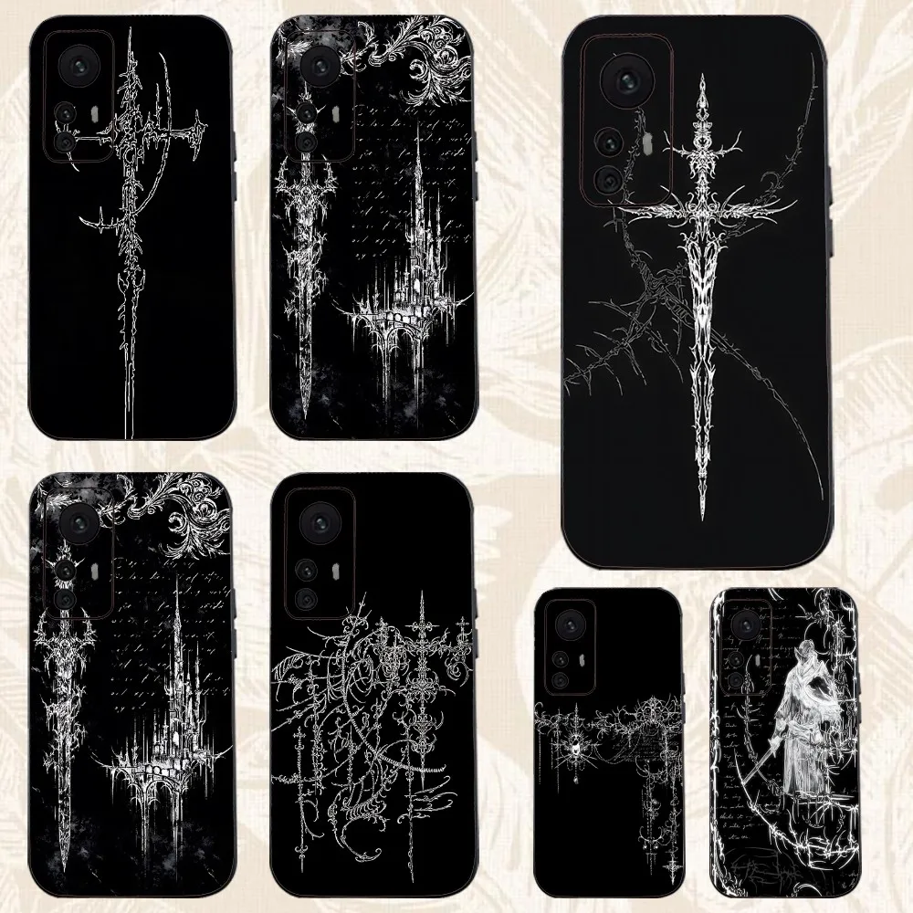 Cyber Sigil Cross Phone Case For Xiaomi 11 Redmi Note 11 5G 8T 9A 9 10T Note8Pro Note9 12SUltra Black Case