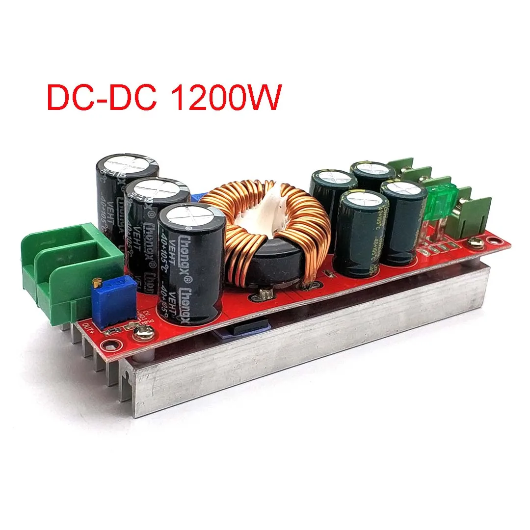 DC-DC 20A 1200วัตต์ตัวแปลงแบบก้าวขึ้นโมดูลจ่ายไฟ DC10-60V เพื่อ DC12-80V เครื่องชาร์จแรงดันไฟฟ้าแบบปรับได้