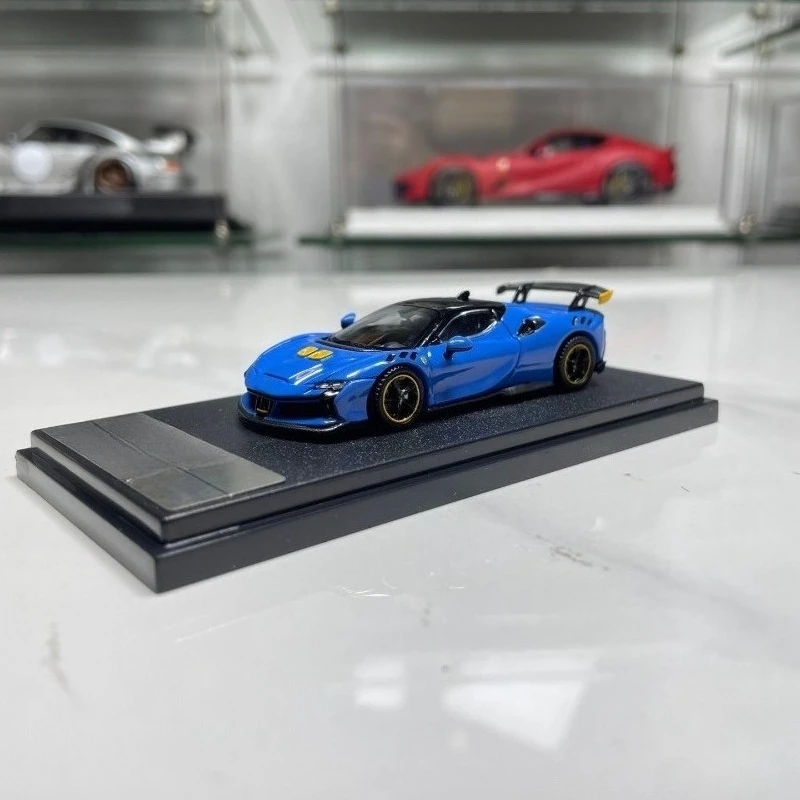 For XF HL Jump Horse SF90 XX Stradale alloy 1:64 scale car model collection piece decorative item simulation