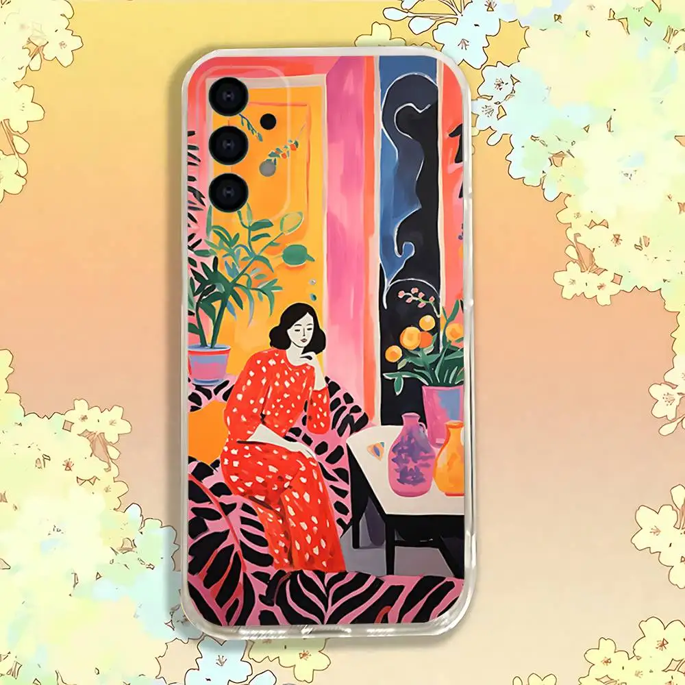 Henri Matisse Art Painting Phone Case For Samsung S24,S25,S30,S23,S21,S22,S20,S10,5G,FE,lite,PIus,Ultra Clear Transparent Cover
