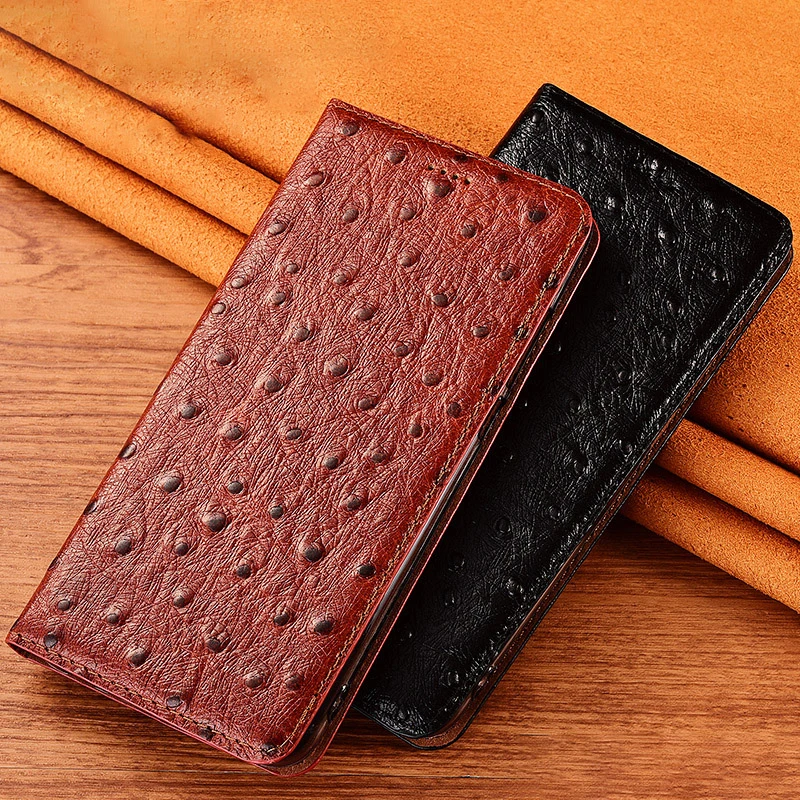 

Ostrich Veins Luxury Cowhide Genuine Leather Case Cover For OnePlus Nord 2 Flip Cover