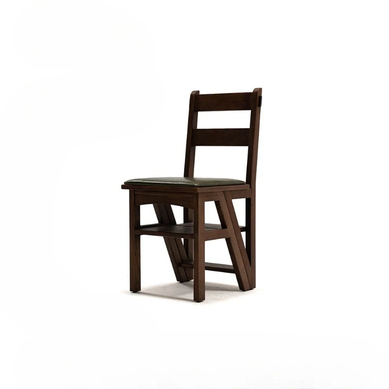 

Modern retro solid wood dining chair medieval home backrest chair small apartment single chair