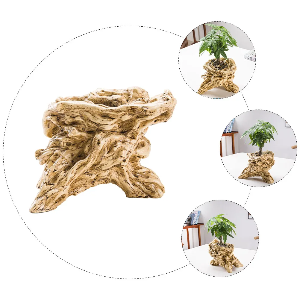 

Tree Root Shaped Flower Pot Desktop Succulents Pot Tabletop Ornament Office Garden Decor Tree Root Design Flowerpot
