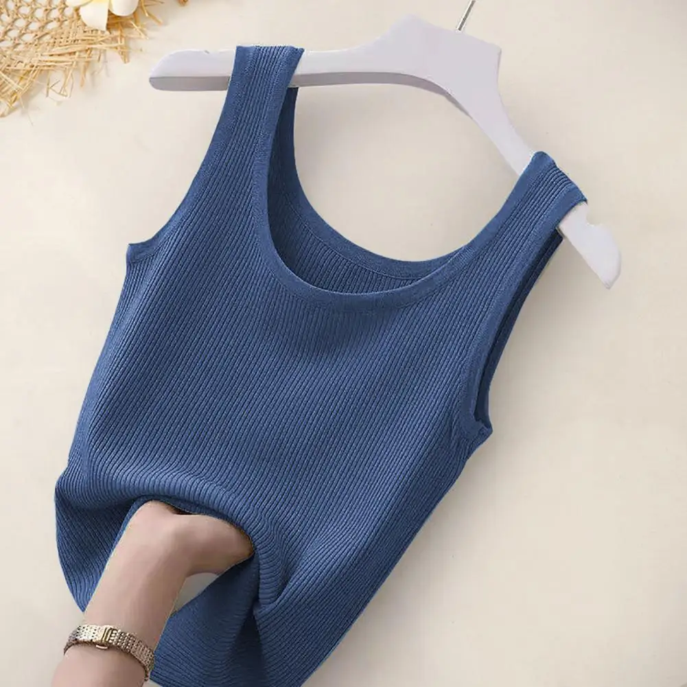 

Ladies Vest Comfortable Women Vest Thin Moisture Absorption Fashion Lady Rib Knitting Camisole Women Tank Top