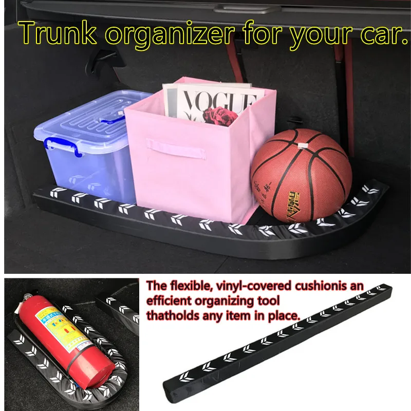 Organizador de porta-malas de carro flexível, evita itens de porta-malas, danos à colisão, acessórios de organização de armazenamento de carro para carro, suv, vans, sedan