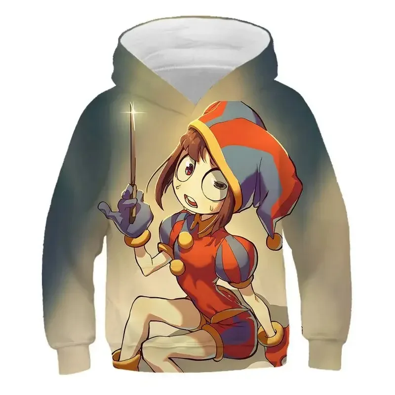 25COSAmazing Digital Circus 3D مطبوعة كنزة قطيفة سترة البلوز أبلى للأطفال البالغين