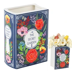 Book-Shaped Flower Vase Unique Ceramic Book Vases for Flowers Book Planter Lover Gifts Centerpiece Table Decorations Home Decor