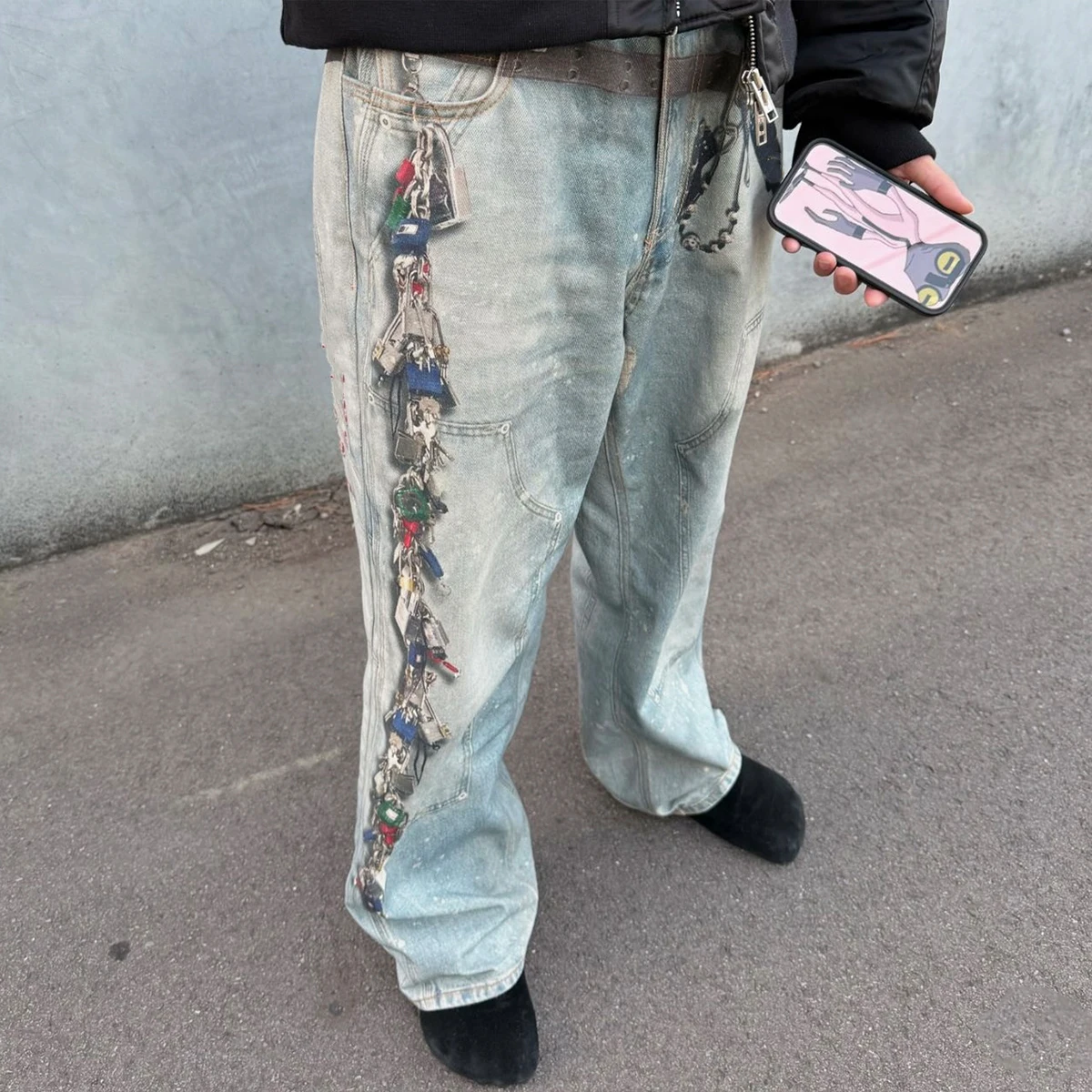 

NIGO Men's 3d Printed Straight Jeans Spring And Summer Fashion High Street Trend Hip Hop Casual Pants #NGTOP11963