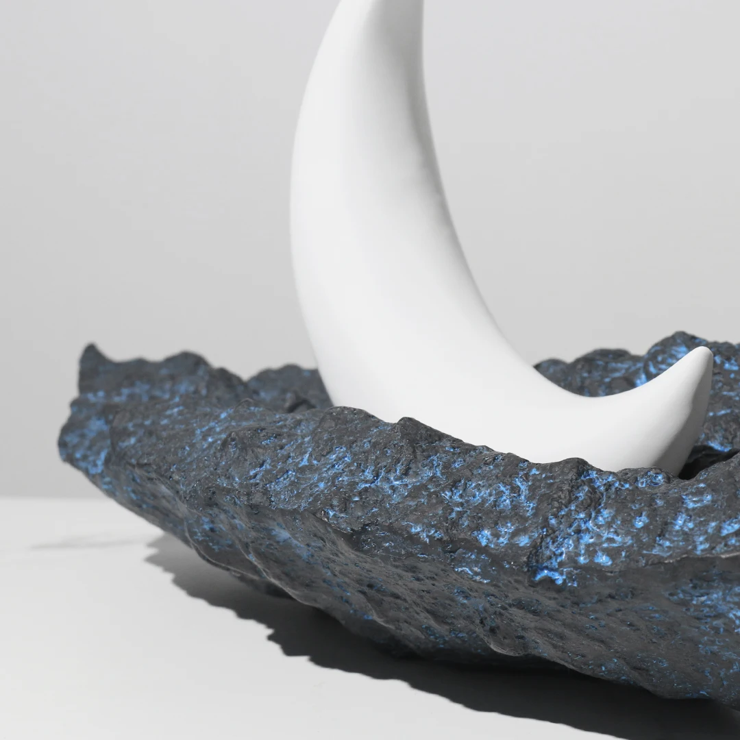 Modern Artist Bedroom Creative Sea Rise Bright Moon Artistic Conception Decoration Sculpture For Sales Office Room Porch Cabinet