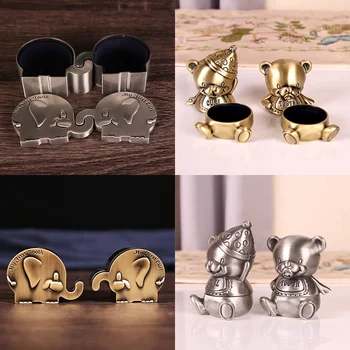 2 Stuks Tandenfee Houder Olifant Vorm Kinderen Tanden Krullen Container Baby Eerste Tand En Krul Souvenirs Box Voor Kind