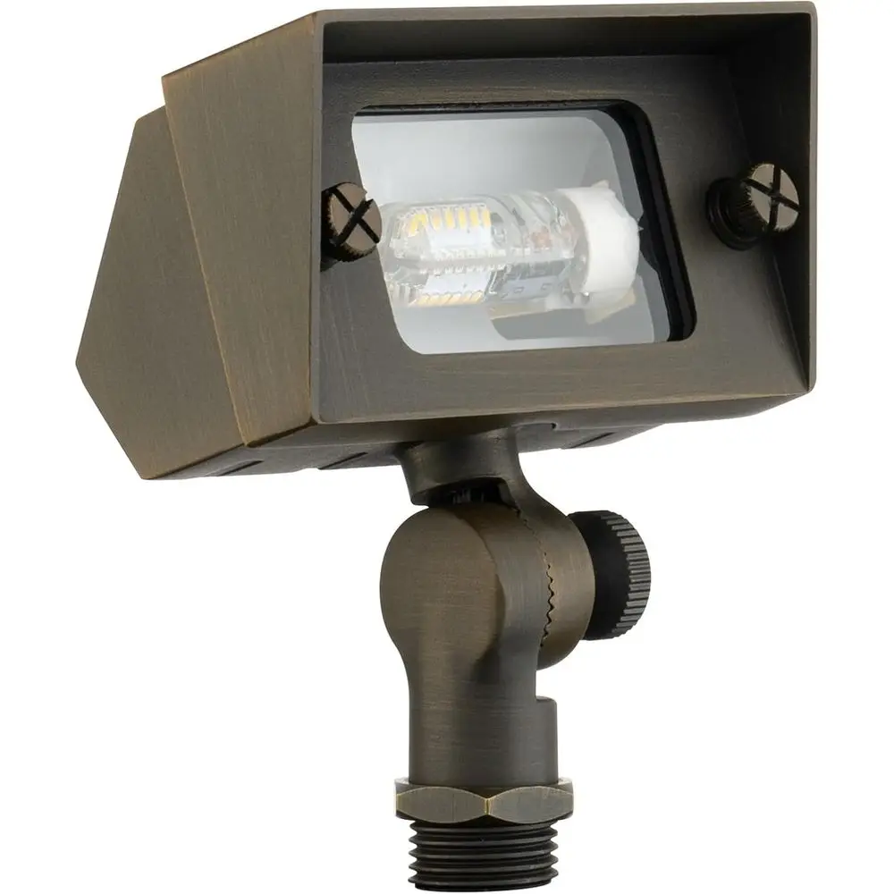 

Amped Landse Lighting 12V lood Wall Wash Light with G4 Socket in Aged Brass Solid Copper Enhanced Protection or al Environments