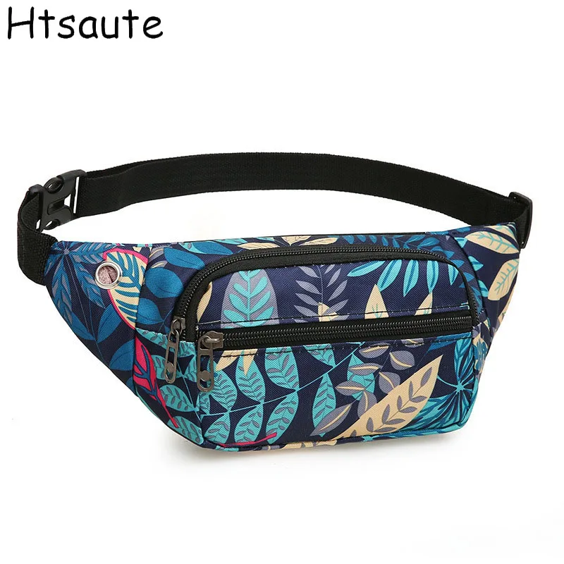 Printed Waist Bags For Women Silver Fanny Pack Female Belt Bag Black Geometric Chest Pack Laser Chest Phone Pouch Bum Bags