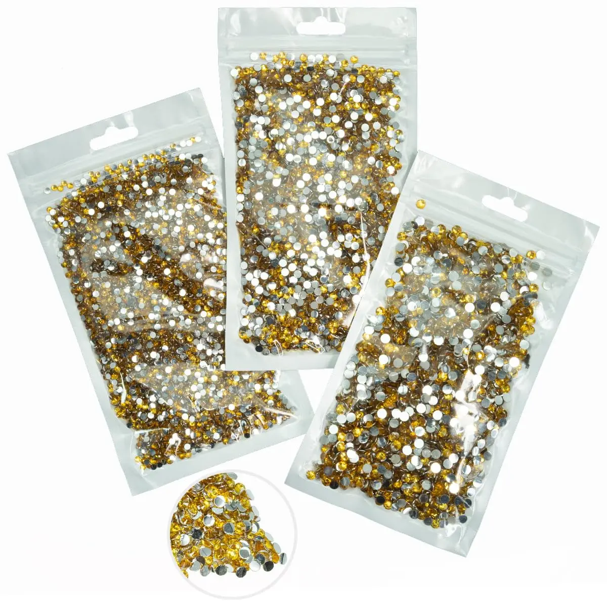 16000PCS Resin Rhinestones for Crafts, Crystal Silvery Flat Back Faux Diamond Gems 2mm 3mm 4mm Sizes Bulk Beads for Nail Art