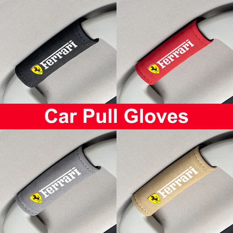 Funda protectora para manija de coche, guantes de techo para Ferrari 308 GT4 328 GTB GTS F355 360 Modena F430 458ltalia, accesorios interiores