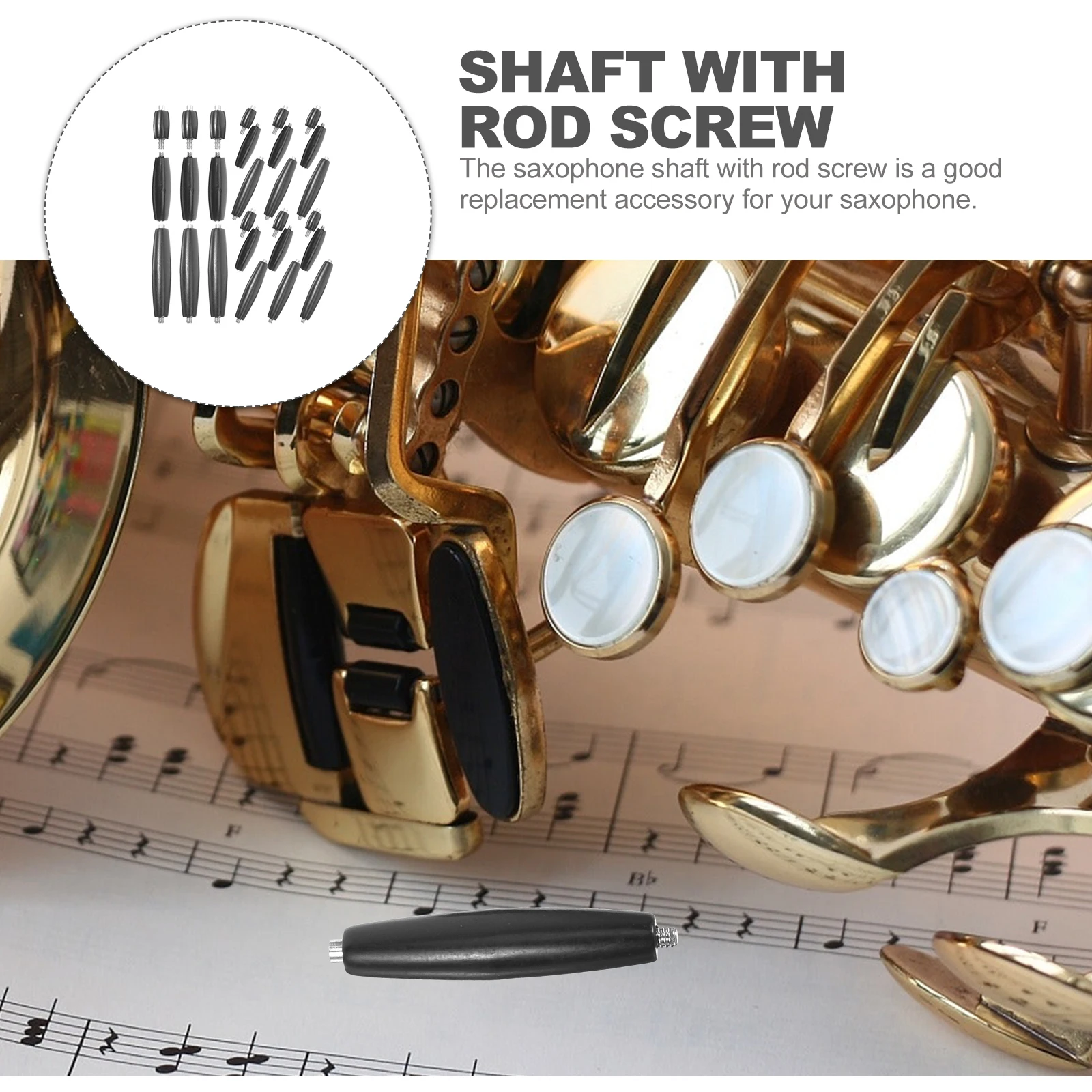 

1Set Saxophone Shaft with Screw for Sax Replacement Part Heavy Duty ABS and Metal Reliable Performance Simple Installation
