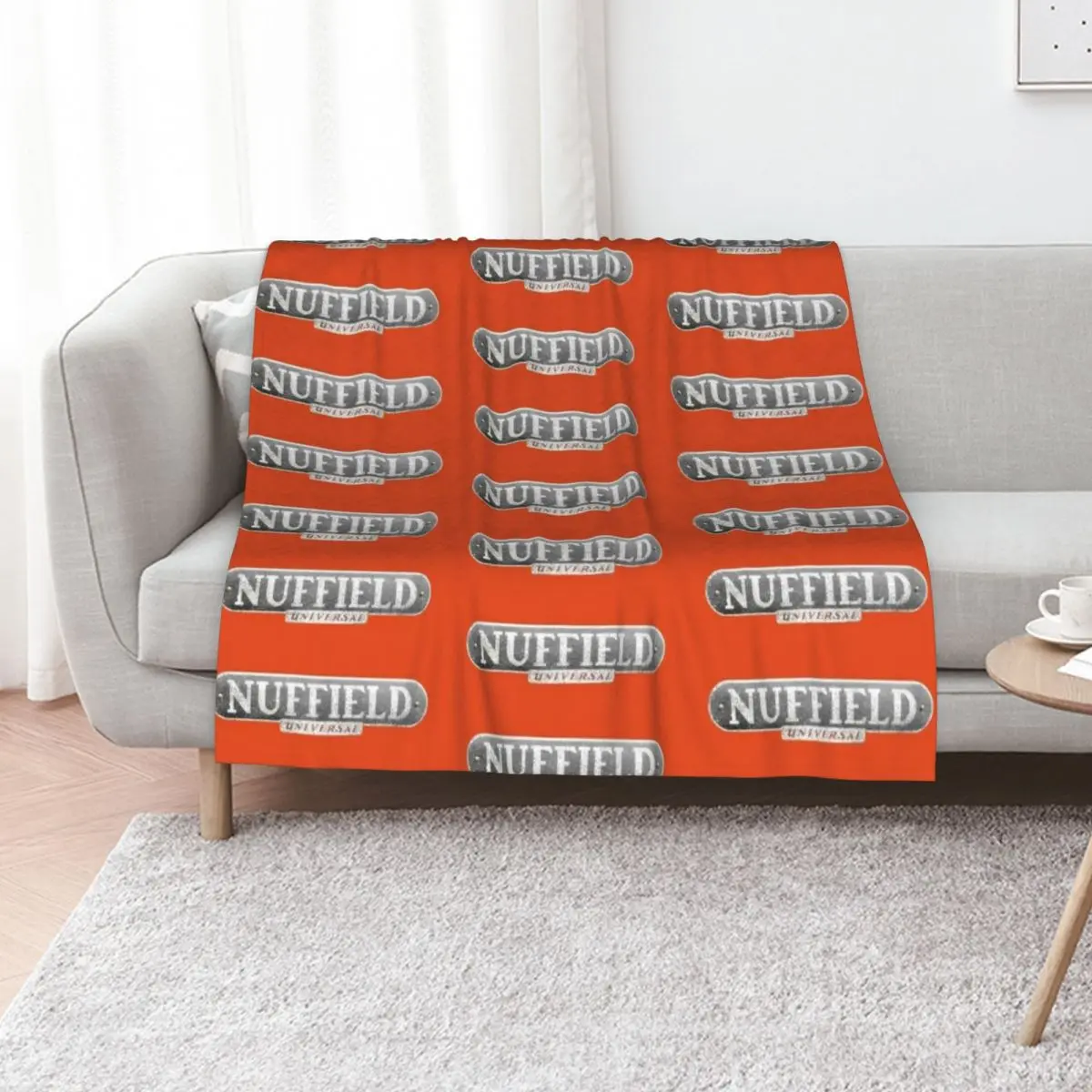 Nuffield vintage British tractor emblem Throw Blanket Single Picnic Soft Big Flannel Fabric Luxury Throw halloween Blankets