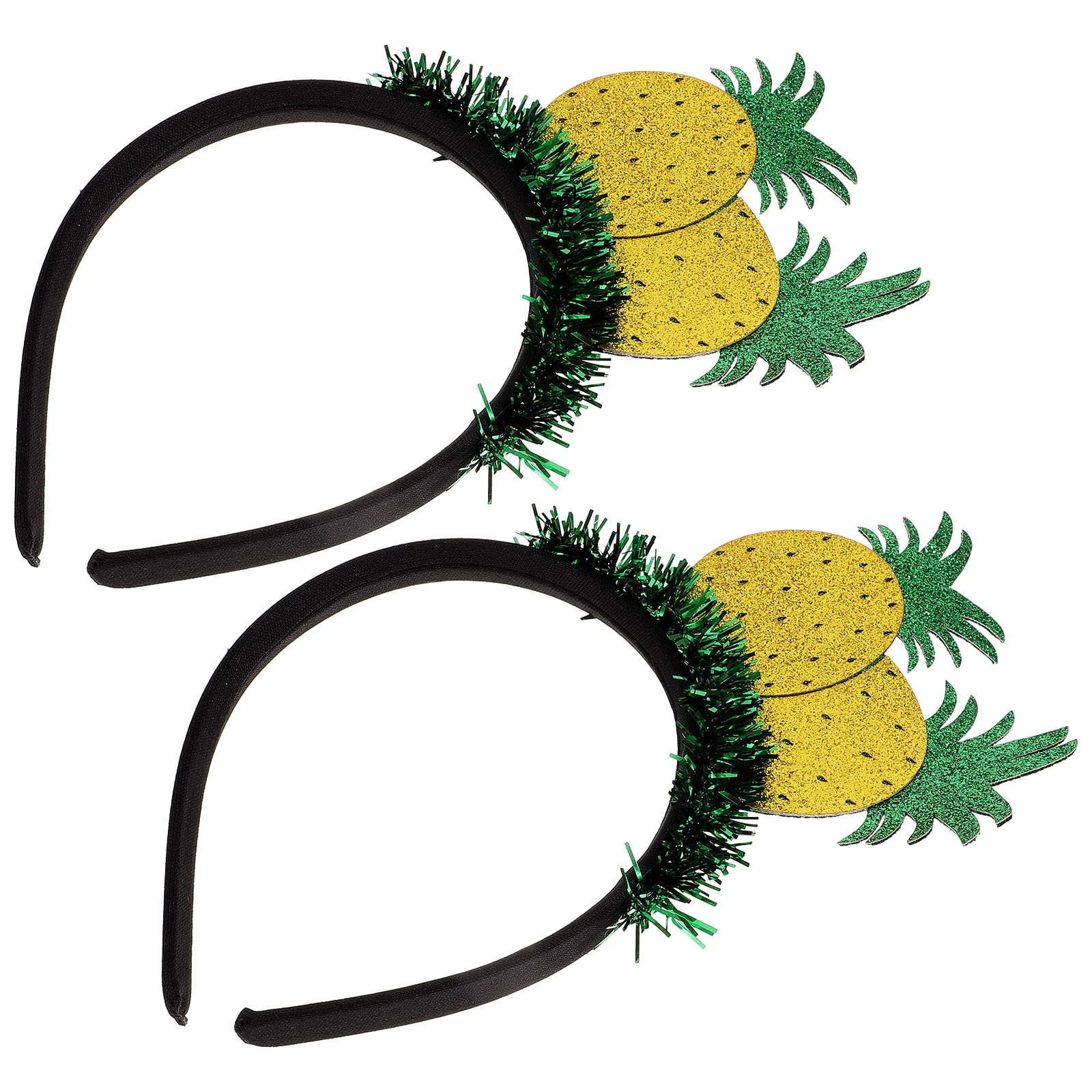 

2 Pcs Hair Ribbons Headband Fruit Styled Hawaiian Hairband Lovely Headgear Party Hoop Yellow Pineapple Shaped Miss