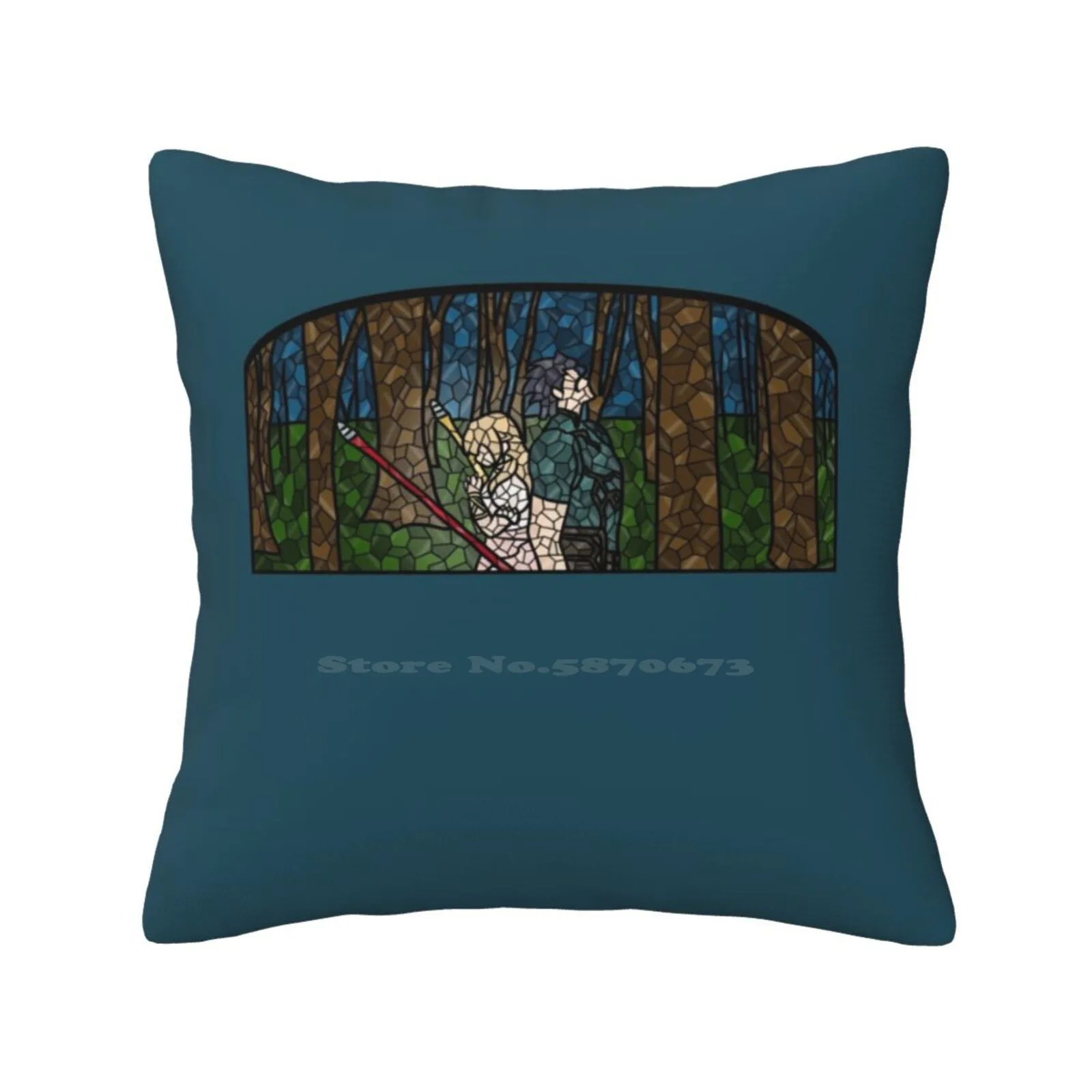 Distant Memory Stained Glass Home Sofa Car Waist Throw Pillowcase Diarmuid Grainne Mythology Fate Zero Fate Grand Order Gae