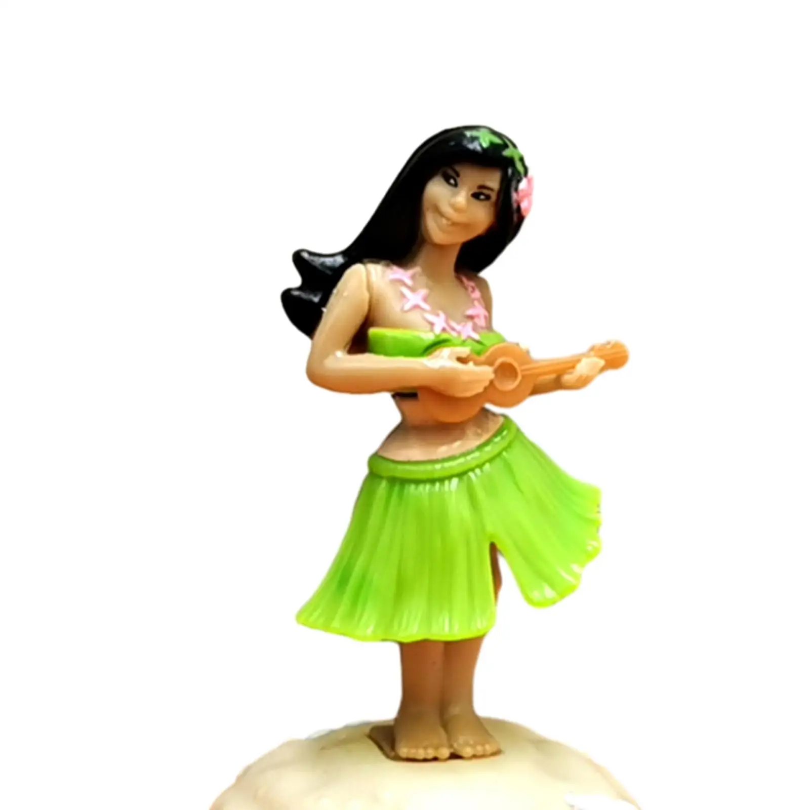 Solar Powered Hawaiian Dancer Girl Dashboard Figurine Car Bobblehead Decoration ABS Plastic Miniature Lady Shaking Ornament for