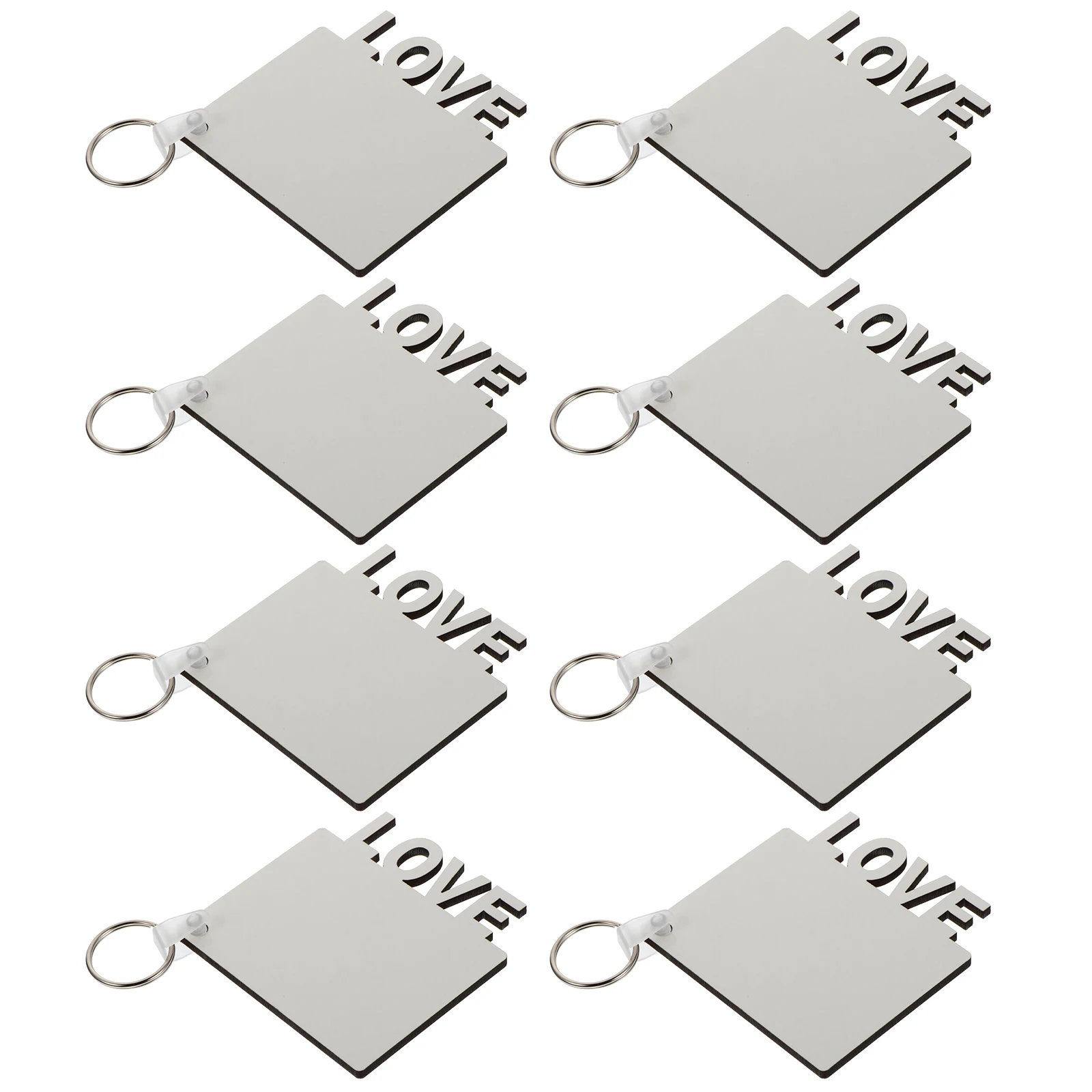 

8pcs Wooden Key Chain Blanks Sublimation Heat Transfer Diy Crafts Gift For Parents Durable Density Board Blank Key Rings